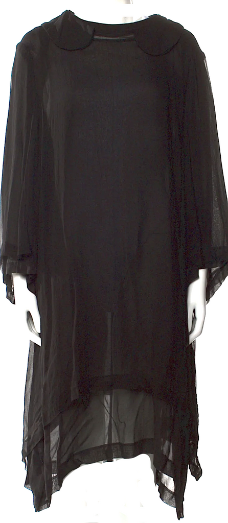 CDG by Comme des Garçons JAPAN. NEW W/TAGS Black Cupro Crew Neck Midi Length Dress
