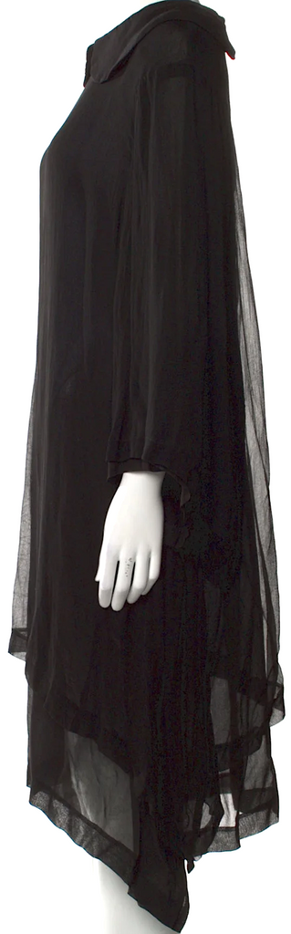 CDG by Comme des Garçons JAPAN. NEW W/TAGS Black Cupro Crew Neck Midi Length Dress