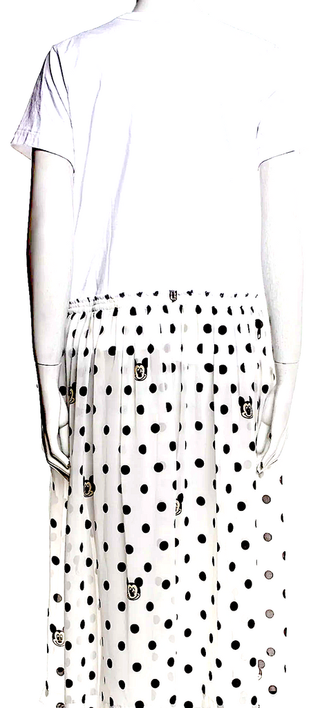 Comme des Garçons Japan. GIRL LINE. B/W Polka Dot Print Midi Length Dress
