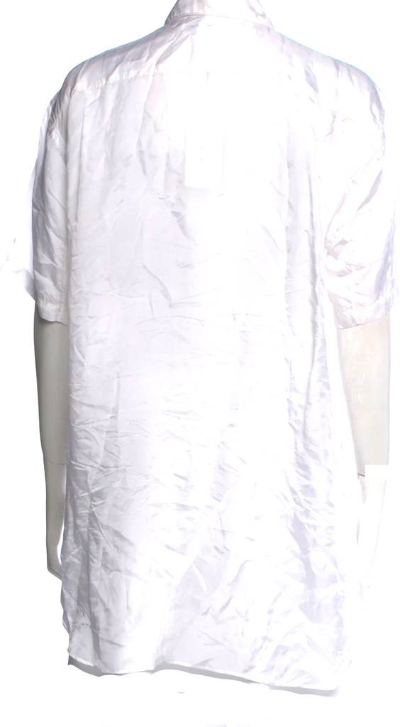 Comme des Garçons JAPAN. SHIRT, White Cupro Short Sleeve Tunic