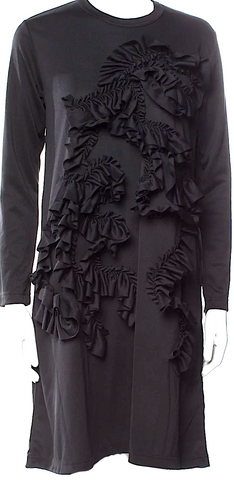 Dolce & Gabbana D&G Italy. Black Ruched Front Zip V Neck Dress