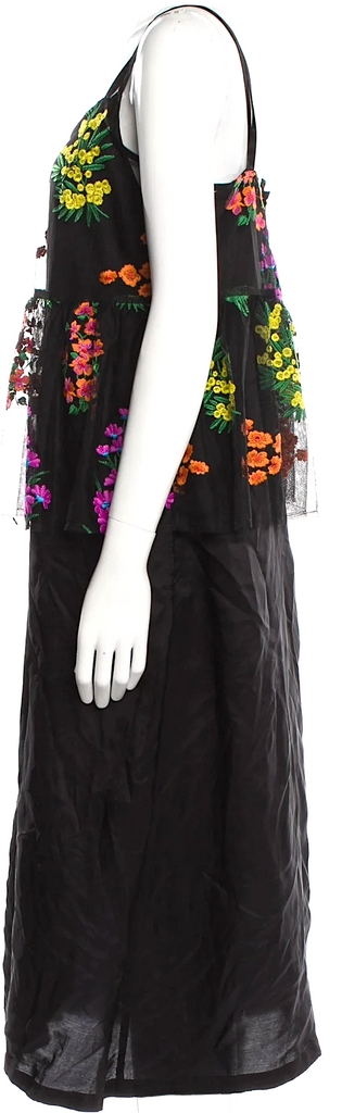 COMME DES GARÇONS COMME DES GARÇONS Japan. NEW. NWT. Black Floral Print Midi Length Dress