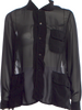 Comme des Garçons Comme des Garçons Japan. Black Semi-Sheer Long Sleeve Blouse