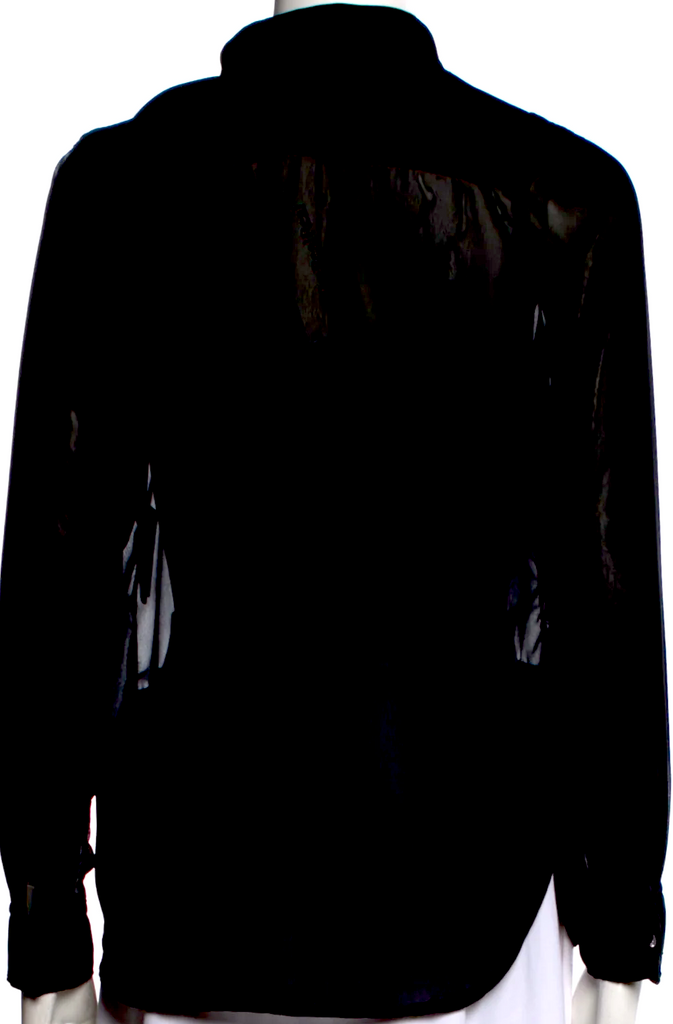 Comme des Garçons Comme des Garçons Japan. Black Semi-Sheer Long Sleeve Blouse