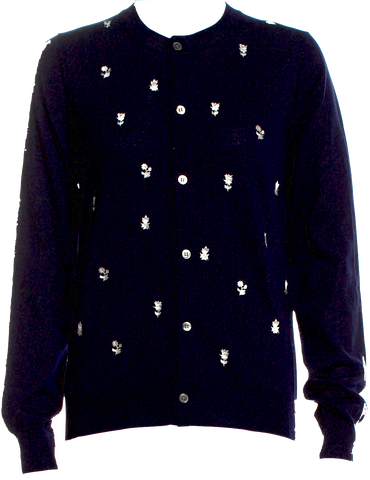 COMME des GARCONS JAPAN. Navy Dyed Polyester Jacket