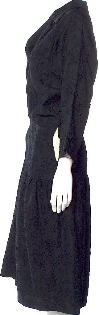 Comme des Garçons Comme des Garçons Japan. Collection. Black Acetate/Elastane V-Neck Long Dress