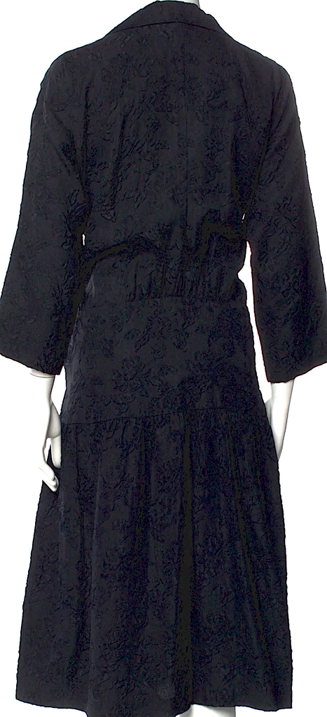 Comme des Garçons Comme des Garçons Japan. Collection. Black Acetate/Elastane V-Neck Long Dress