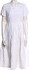 Comme des Garçons Comme des Garçons Japan. White Cotton Flare Midi Length Dress