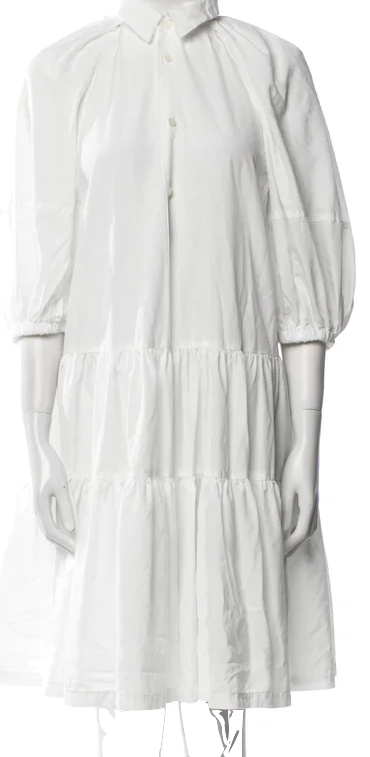 Comme des Garçons Comme des Garçons Japan. White Mock Neck Knee-Length Dress