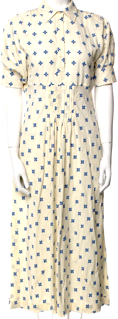 Caron Callahan NYC. Neutrals Cotton Blend Printed Long Dress