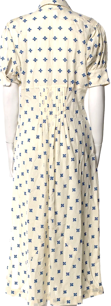 Caron Callahan NYC. Neutrals Cotton Blend Printed Long Dress