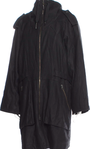 Ivan Grundahl Copenhagen. Black Button Closure Wrap Midi Skirt