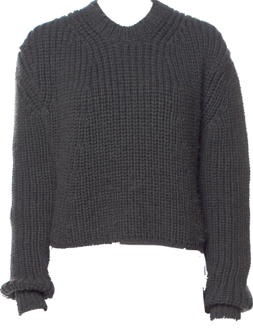 Yohji Yamamoto JAPAN. NOIR Grey Dolman Sleeve High Neck Low Gauge Knit Sweater