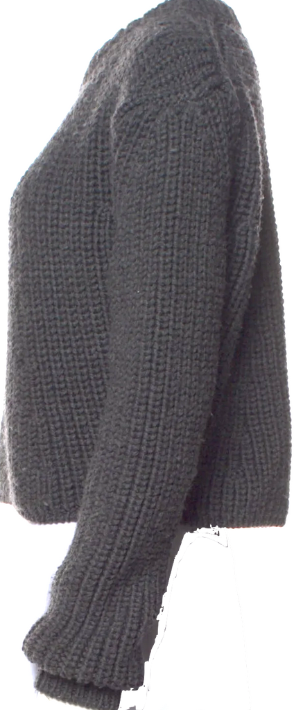 Diesel Black Gold. (Glenn Martens) Grey Virgin Wool Crew Neck Cropped Sweater