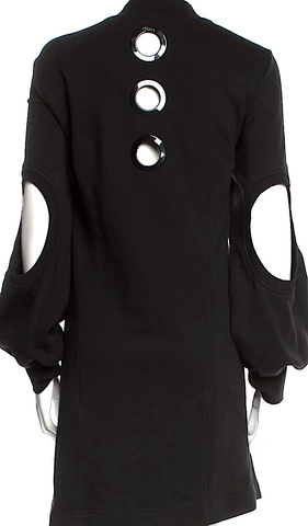 Jil Sander. Black Silk 3/4 Sleeve Dress