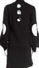 Diesel Glenn Martens. Black Cotton Knit Ornamented Back Side Crew Neck Mini Dress