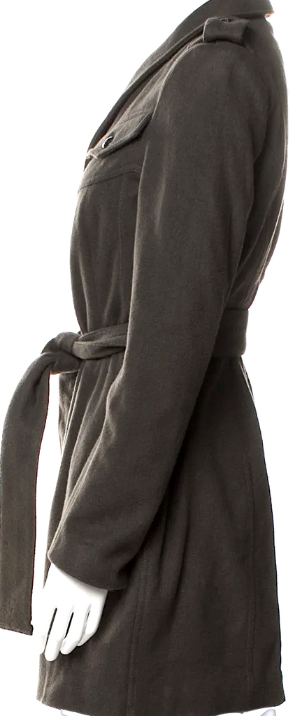 Diesel Wool/Nylon Leather Trim Coat