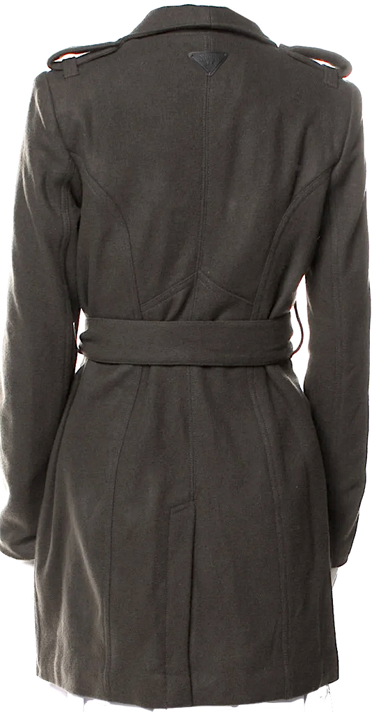 Diesel Wool/Nylon Leather Trim Coat