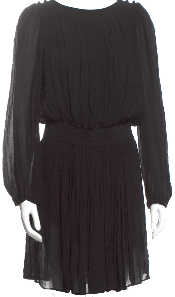 Etoile Isabel Marant Paris. Black Long Sleeve Polytech Dress