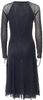 JEAN PAUL GAULTIER PARIS. Fuzzi. Black  V-Neck Midi Length Dress