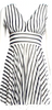 JEAN PAUL GAULTIER PARIS. Fuzzi. Silver Striped Mini Dress