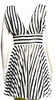 JEAN PAUL GAULTIER PARIS. Fuzzi. Silver Striped Mini Dress