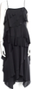 Grey by Jason Wu NYC. Black Tiered Spaghetti Straps Midi Length Dress
