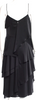 Grey by Jason Wu NYC. Black Tiered Spaghetti Straps Midi Length Dress