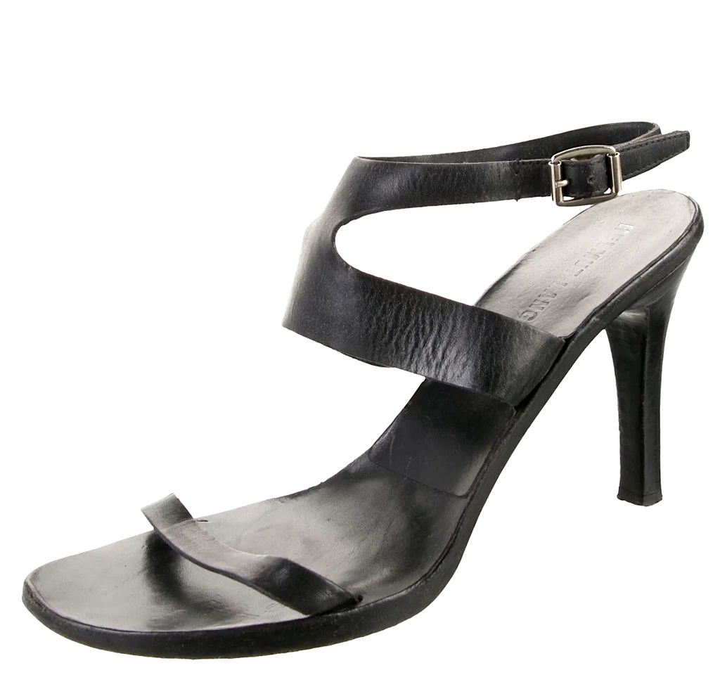 Helmut Lang NY. Black Leather Sandals 38