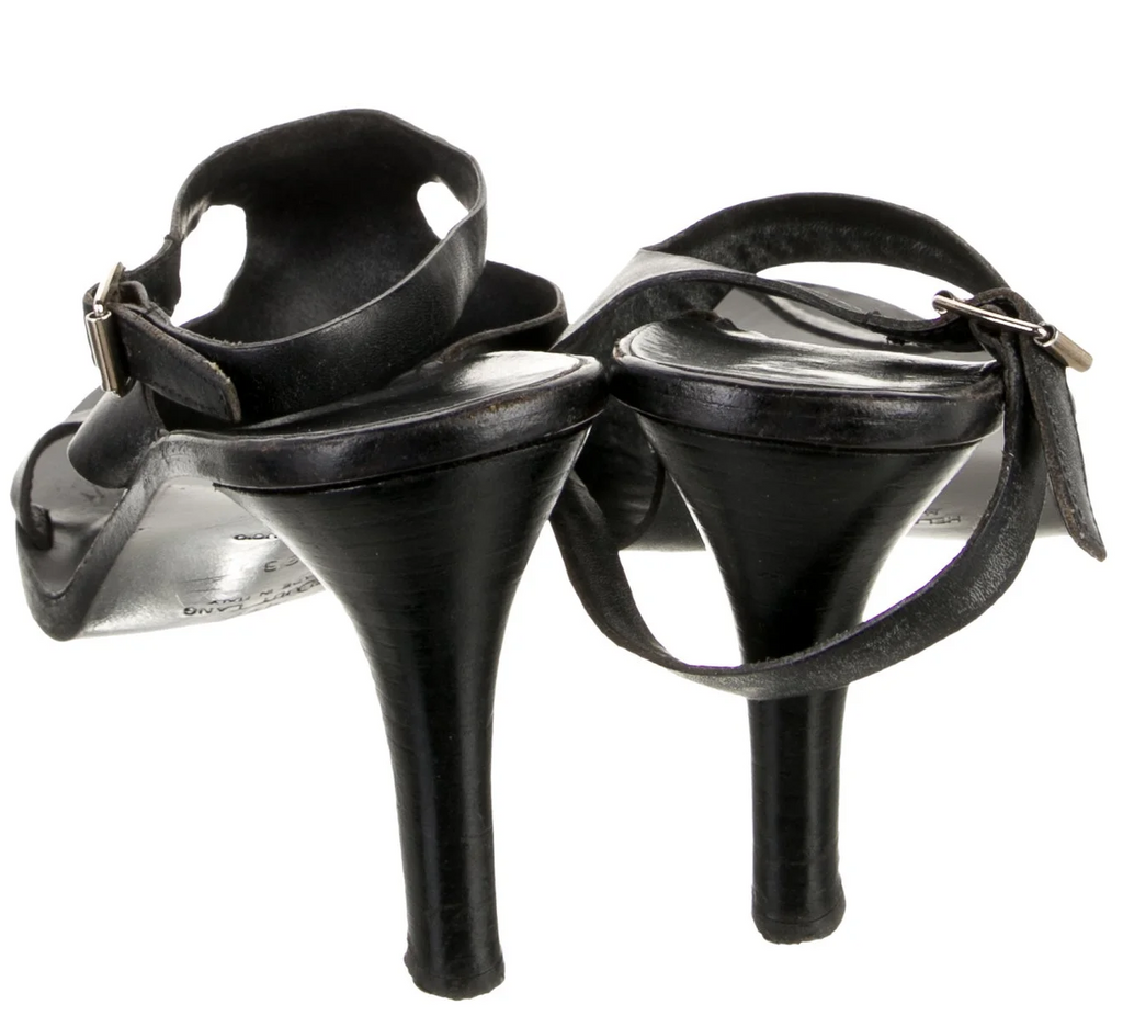 Helmut Lang NY. Black Leather Sandals 38