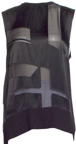 Issey Miyake Japan. Colorblocked Printed Knee-Length Dress