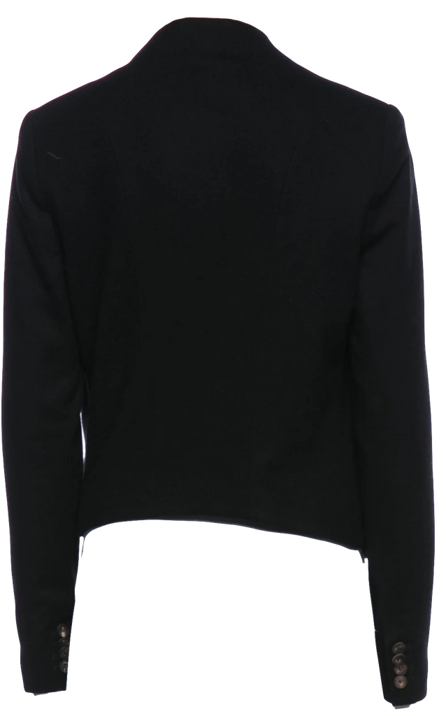 HELMUT LANG NY. Black Wool Leather Trim Jacket