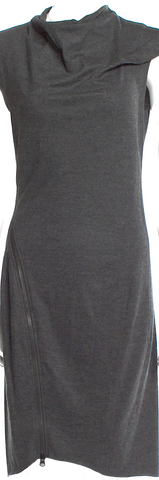 ISSEY MIYAKE JAPAN. EPOCA Black Strap Halter Design Wool Dress