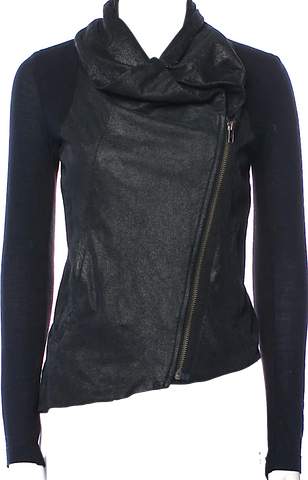 Yohji Yamamoto Japan. FEMME. RAGNE KIKAS Front Design Black Knit Jacket