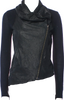 Helmut Lang NY. Black Lamb Leather Cowl Neck Moto Style Jacket