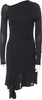 Helmut Lang Black Viscose One-Shoulder Mini Dress