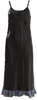 Helmut Lang NY. Black Triacetate Blend Hem Ruffle Long Dress