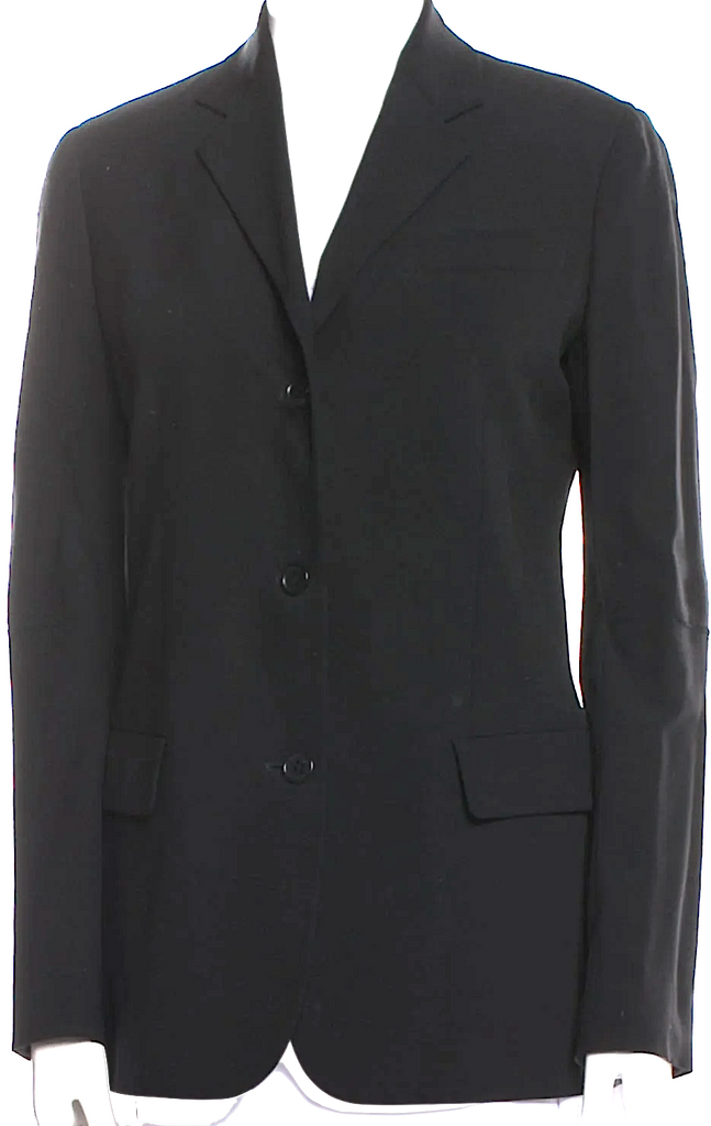 Helmut Lang NY. Vintage Black Wool Blend Late 1990's - Early 2000's Blazer