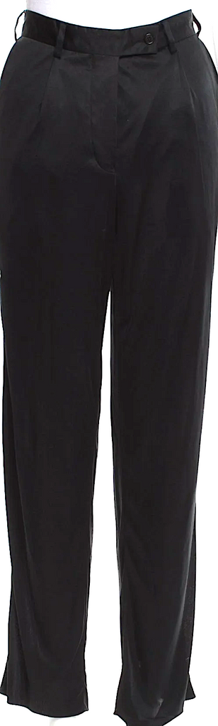 Helmut Lang NYC. Black Acetate/Nylon Vintage 1990's Collection Straight Leg Pants