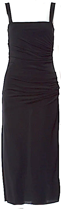 Helmut Lang NY. Black Square Neckline Midi Length Dress