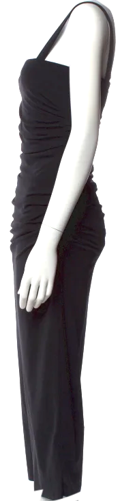 Helmut Lang NY. Black Square Neckline Midi Length Dres