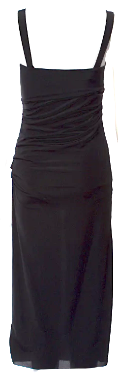 Helmut Lang NY. Black Square Neckline Midi Length Dres