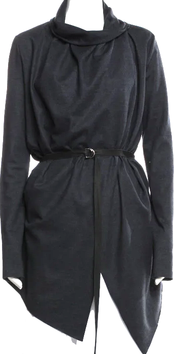 Helmut Lang NY. Midnite Navy Wool Trench Coat