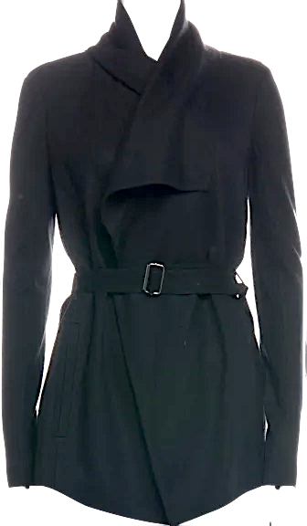Helmut Lang NY. Black Belted Wool Jacket
