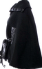 Mackage MONTREAL. Black Leather Accented Virgin Wool Sweater/Cape