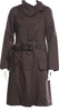 Mackage. Brown Shawl Collar/Leather Trim Belted Trench Coat
