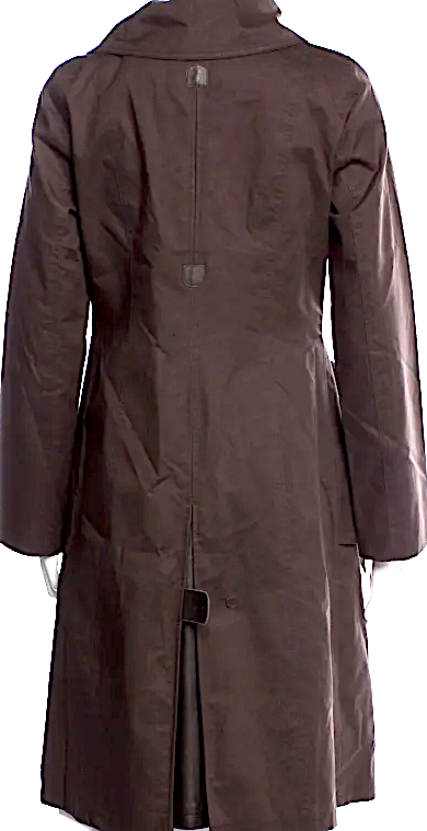 Mackage. Brown Shawl Collar/Leather Trim Belted Trench Coat