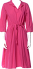 Hannoh Wessel ITALY. Pink Cotton Waist Tie Knee-Length Dress