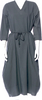 Hannoh Wessel Italy. Grey Cotton V-Neck Long Dress