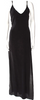 Isabel Benenato Italy. Black Silk Raw Edge Trim Long Dress